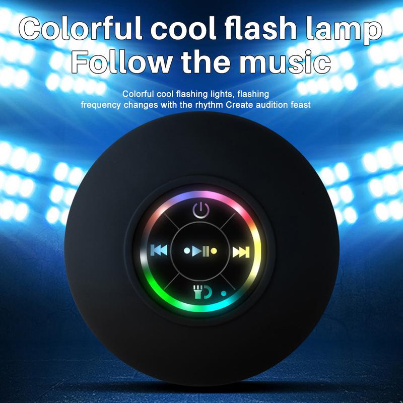 【Free Shipping】Mini Bluetooth Shower Speaker with LED light, Portable IPX4 Waterproof, Hands-Free Speakerphone. Rechargeable Using Micro USB, Wireless Stereo for Beach, Shower & Home - 6